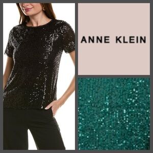 NWT Anne Klein Women's Sequin Top - Green